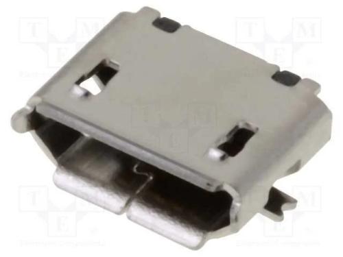 Tomada, Usb B Micro, Smt, Pin: 5, Usb 2.0, Dourado, Aço Inoxidável