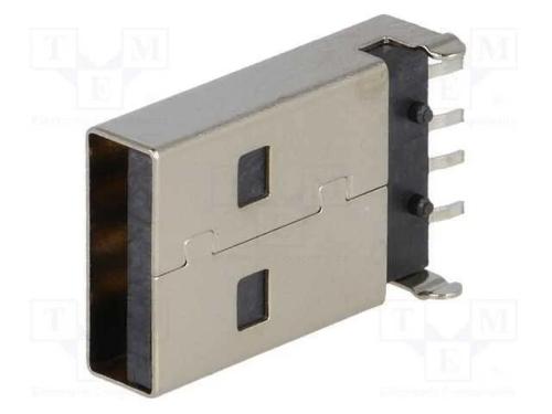 Ficha, Usb A, para Pcb, Smt, Pin: 4, Horizontais, Usb 2.0