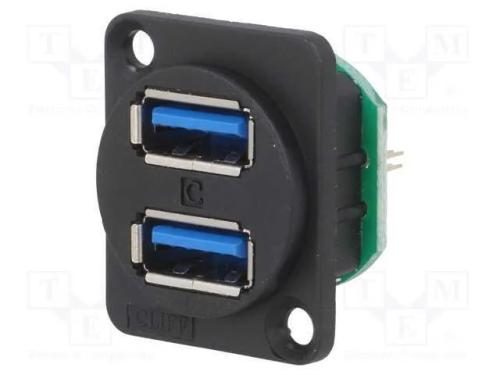 Tomada, Usb A, Fasquia com Pinos, Duplas, Usb 3.0, Raster: 1,27mm