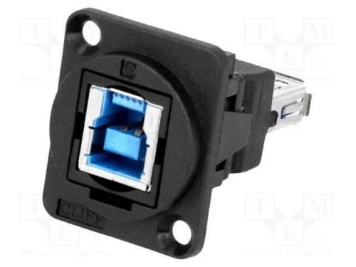 Conector, Usb a Tomada,Usb B Tomada, Ft, Usb 3.0, Plástico