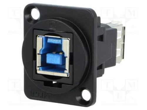 Conector, Usb a Tomada,Usb B Tomada, Ft, Usb 3.0, Metal, 19x24mm