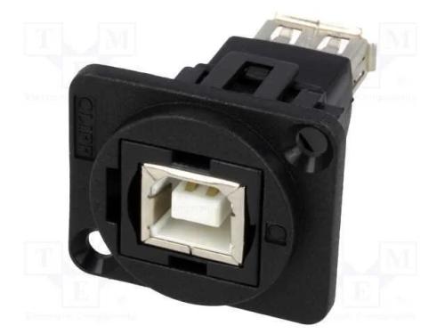 Conector, Usb a Tomada,Usb B Tomada, Ft, Usb 2.0, Plástico