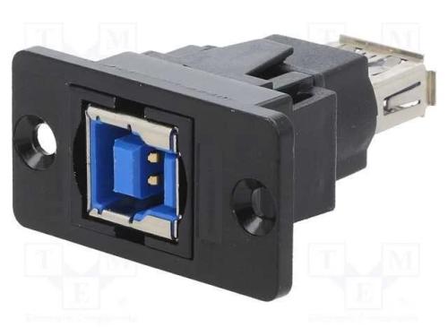 Adaptador, Usb a Tomada,Usb B Tomada, Slim, Usb 3.0, Dourado