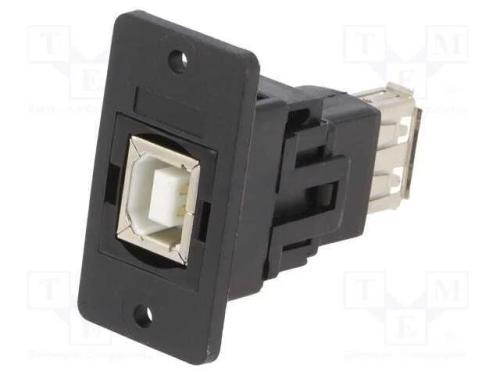 Adaptador, Usb a Tomada,Usb B Tomada, Slim, Usb 2.0, Dourado