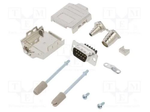 D-Sub, PIN: 9, macho, simples, terminal parafusad.