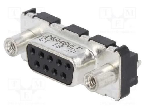 D-Sub, PIN: 9, tomada, fêmea, para PCB,trinco PCB.