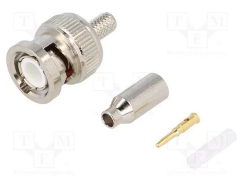 Ficha, BNC, macho, simples, 50O, max: 2,8mm, cerr.
