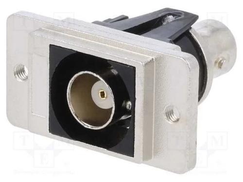 Conector, tomada BNC,em ambos os lados, 50O, prat.