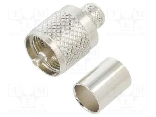 Ficha, UHF (PL-259), macho, simples, solda,cerrar.