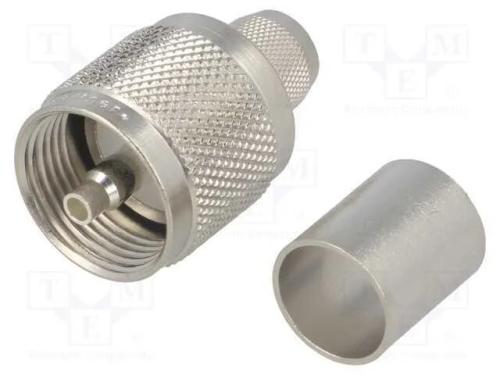 Ficha, UHF (PL-259), macho, simples, RG213, cerra.