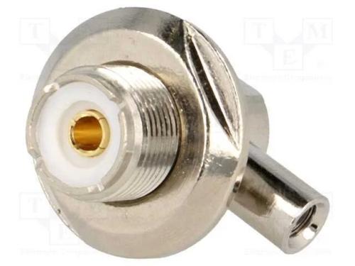 Tomada, UHF (SO-239), fêmea, angulares 90, RG59, .