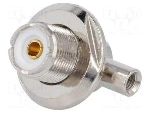 Tomada, UHF (SO-239), fêmea, angulares 90, RG58, .