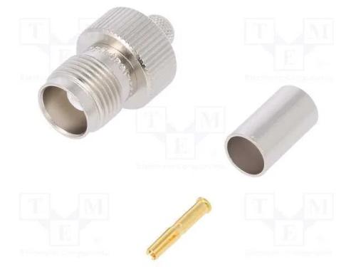 Ficha, Tnc, Fêmea, Simples, 50o, Cerrar, com Cabo, Ptfe, Dourado