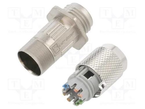 Ficha, M12, Pin: 8, Fêmea, Código X-Profinet, para Painel,Com Cabo