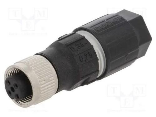 Ficha, M12, Pin: 4, Fêmea, Código A-Devicenet / Canopen, com Cabo