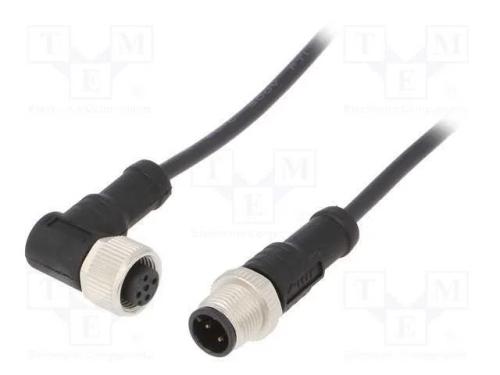 Cabo para Sensores/Automatização, Pin: 4, M12-M12, 1m, Pino, Pino