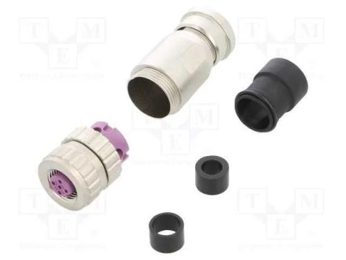 Ficha, M12, Pin: 4, Fêmea, Código B-Profibus, com Cabo, Simples