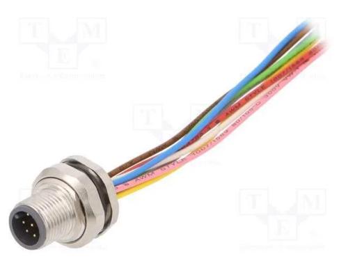 Tomada, M12, Pin: 8, Macho, Código A-Devicenet / Canopen, Fios