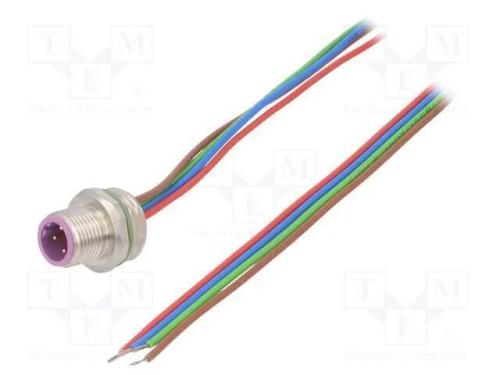 Tomada, M12, Pin: 4, Macho, Código B-Profibus, Solda, Rosca: M16x1,5