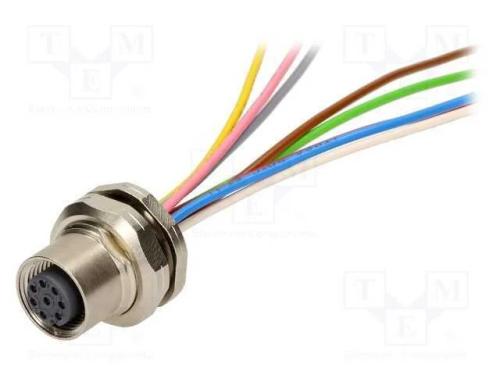 Tomada, M12, Pin: 8, Fêmea, Código A-Devicenet / Canopen, Fios