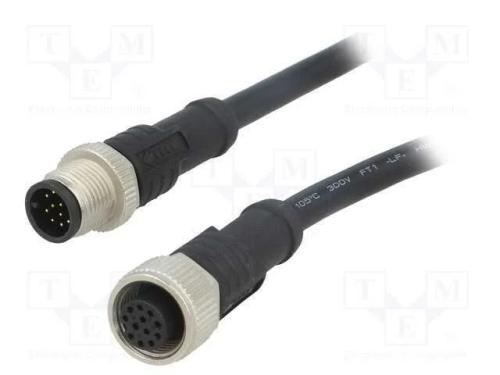 Cabo: paras sensores/automatização, PIN: 12, M12-.