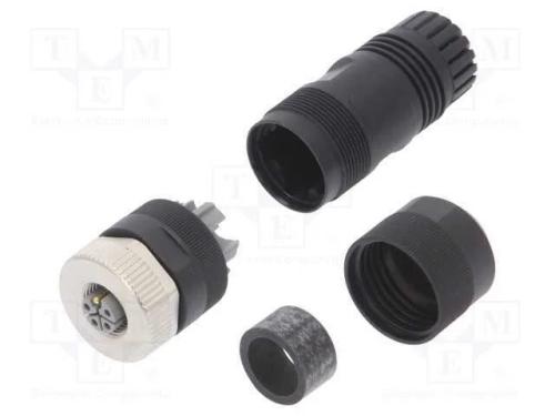 Ficha, M12, Pin: 5, Fêmea, Código L-Power, com Cabo, Ip67, Simples