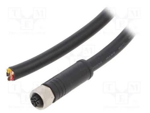 Ficha, M12, PIN: 5, fêmea, código k, 1m, IP67, si.