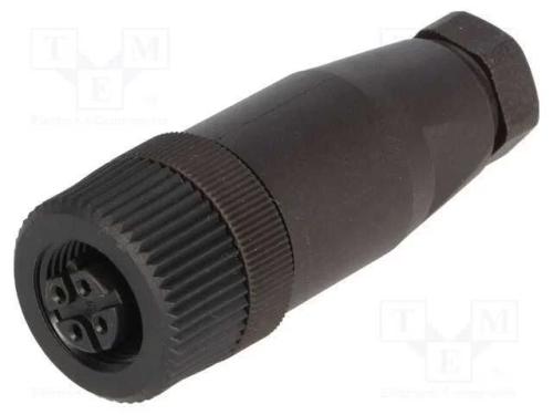 Ficha, M12, Pin: 4, Fêmea, Código B-Profibus, com Cabo, Ip67, 250v