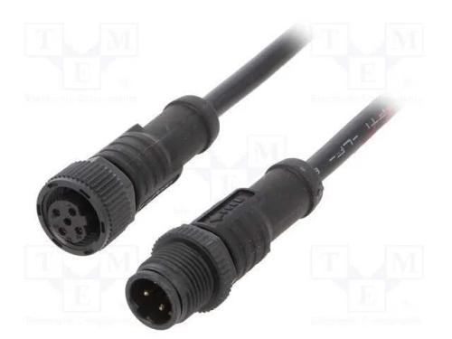 Cabo para Sensores/Automatização, Pin: 4, M12-M12, 1m, Pino, Pino