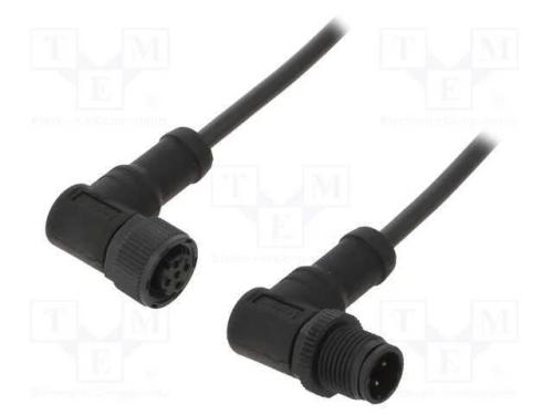 Cabo para Sensores/Automatização, Pin: 4, M12-M12, 1m, Pino, Pino
