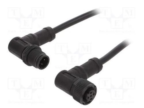 Cabo para Sensores/Automatização, Pin: 4, M12-M12, 1m, Pino, Pino