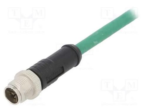 Ficha, M12, PIN: 8, macho, código X-ProfiNET, 2m,.