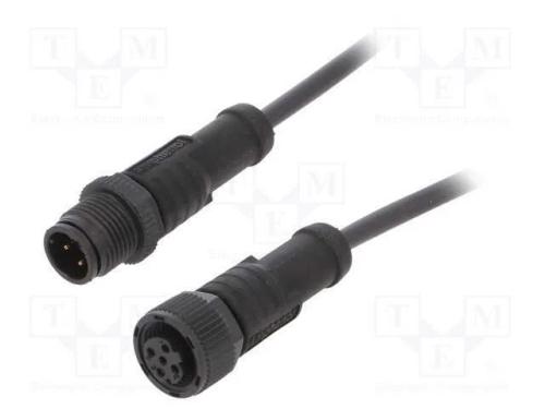 Cabo para Sensores/Automatização, Pin: 4, M12-M12, 1m, Pino, Pino