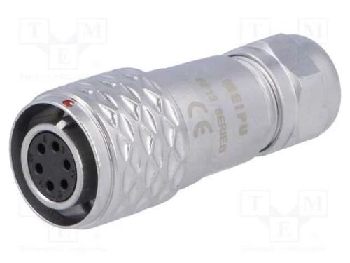 Ficha, SF12, fêmea, PIN: 6, IP67, 4÷6,5mm, 5A, so.