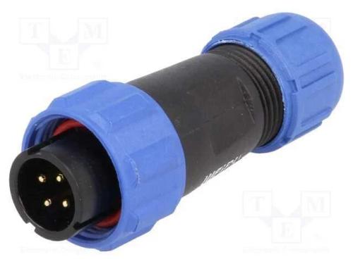 Ficha, SP13, macho, PIN: 4, IP68, 4÷6,5mm, 5A, so.