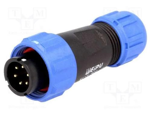 Ficha, SP13, macho, PIN: 6, IP68, 4÷6,5mm, 5A, so.