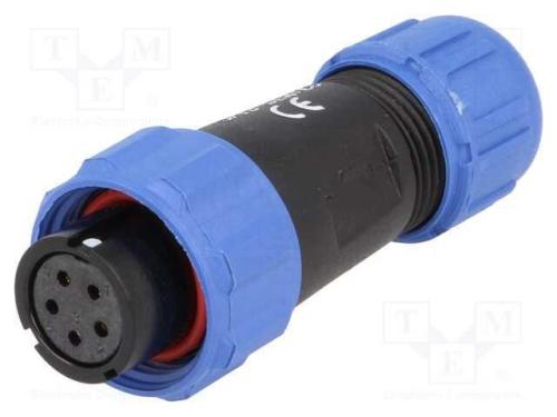 Ficha, SP13, fêmea, PIN: 5, IP68, 4÷6,5mm, 5A, so.