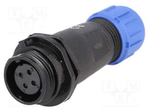 Ficha, SP13, fêmea, PIN: 4, IP68, 4÷6,5mm, 5A, so.