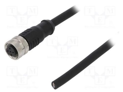 Ficha, M12, PIN: 5, fêmea, código B-Profibus, IP6.