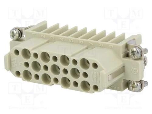 Conector: HDC, fêmea, Han D, PIN: 25, 25+PE, tama.