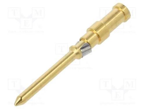 Contacto, macho, liga em cobre, dourado, 0,75mm2,.
