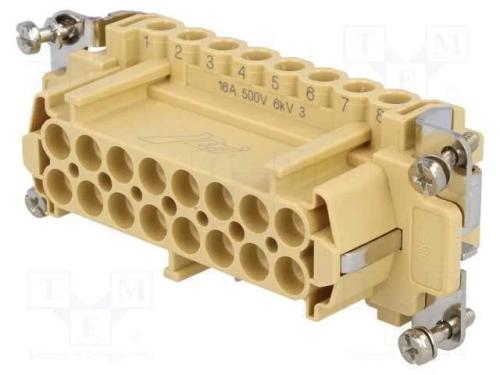 Conector: HDC, fêmea, JEI, PIN: 16, 16+PE, tamanh.