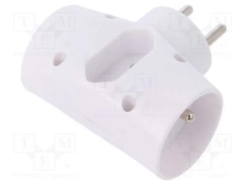 Conector: de alimentação, multiplicador, 2P, 230V.