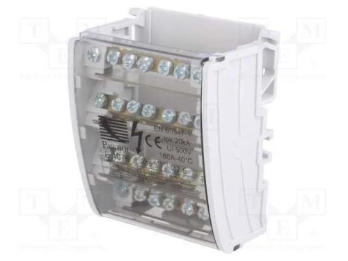 Conector: bloco de distribuição, terminal parafus.