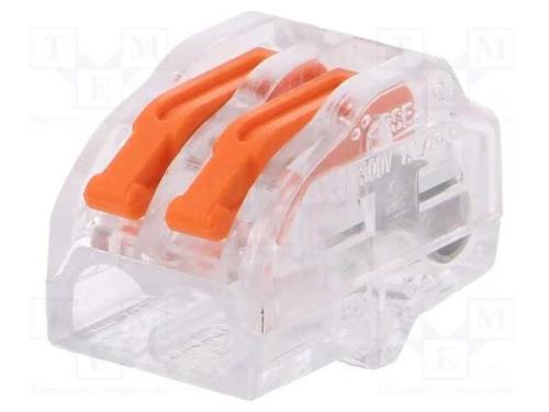 Conector rápido, aperto de molas, 0,2÷4mm2, 450V,.