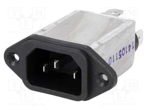 Conector: de alimentação, tomada, macho, 10A, 250.