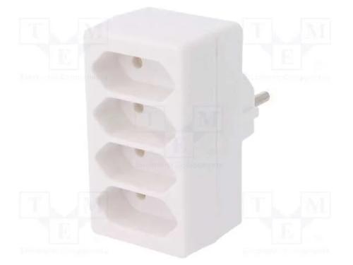 Conector: de alimentação, multiplicador, 2P, bran.