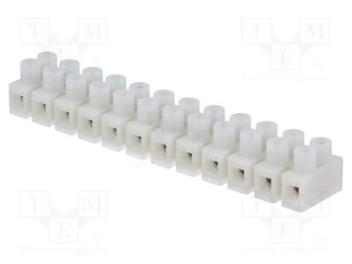 Bloco terminal, terminal parafusado, 1,5mm2, 450V.