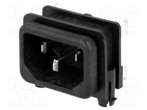 Conector: de alimentação, tomada, macho, 10A, 250.