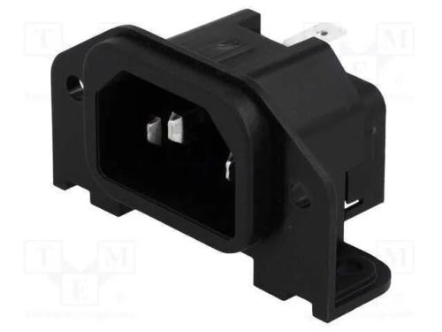 Conector: de alimentação, tomada, macho, 10A, 250.